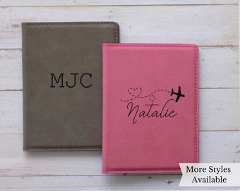 Personalized Passport Holder Travel Wallet for Women, Passport Cover Personalized Gift for her, Boarding Pass Holder, Faux Leather