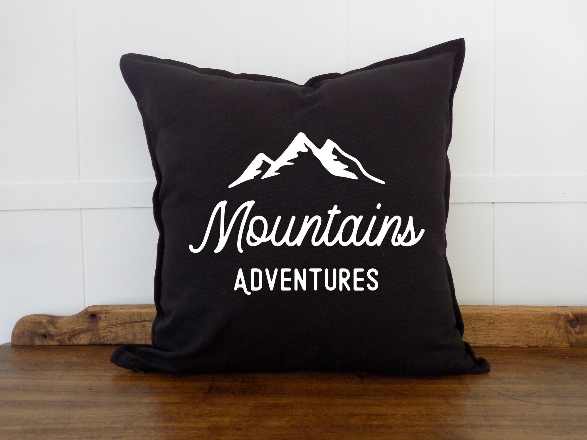Sale Mountain Pillow Cover Rustic Cabin Decor Pillow Throw Etsy