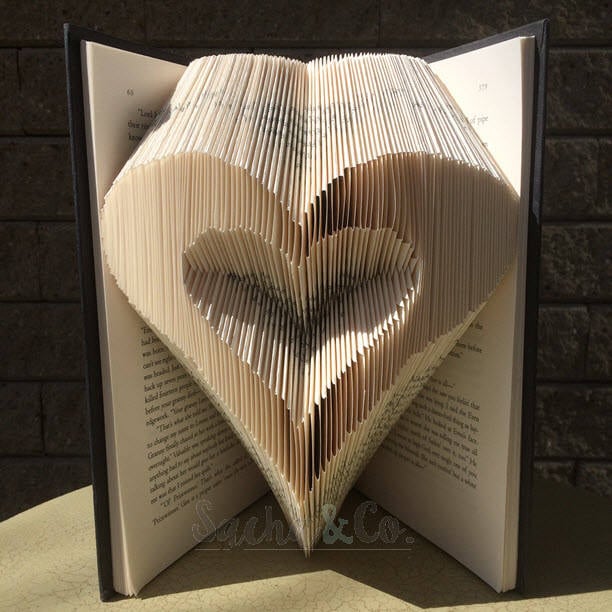 DIY folded book art diy book art easy book folding tutorial Etsy