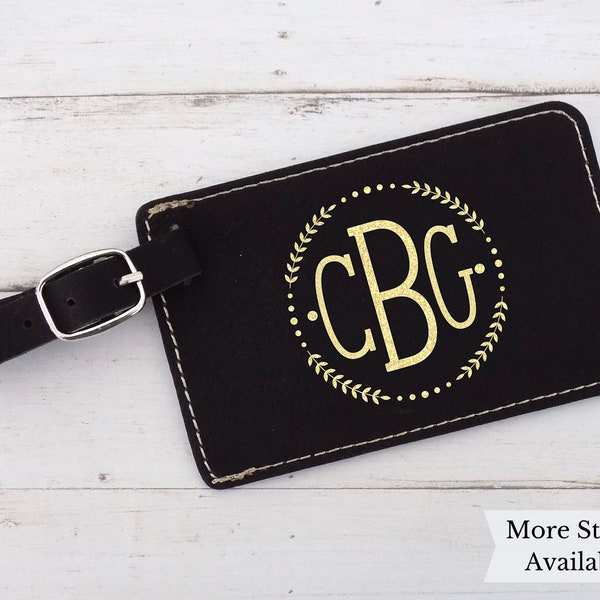 Monogram Luggage Tag Etsy
