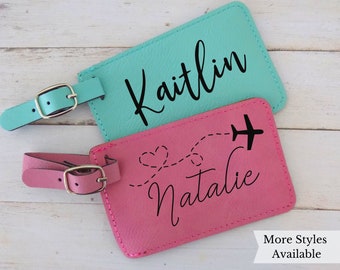 Personalized Luggage Tags for Wedding, Leather Luggage Tags for Wedding Favors, Wedding Engagement Gifts Monogrammed, Bridesmaid Gifts Box