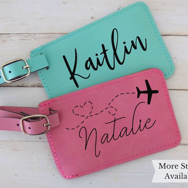 Custom Luggage Tag, Personalized luggage tag, Travel Lovers Personalized Gifts for Women, Leatherette Luggage Tags Personalized