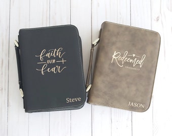 Personalized Bible Cover | Christian Gifts for Men | Vegan Leather Bible Cover | Christian Fathers Day Gifts | Unique Christian Gifts