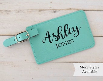 Custom Luggage Tag, Personalized luggage tag, Travel Lovers Personalized Gifts for Women, Leatherette Luggage Tags Personalized