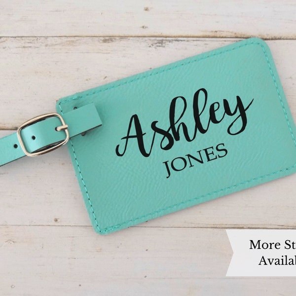 Custom Luggage Tag, Personalized luggage tag, Travel Lovers Personalized Gifts for Women, Leatherette Luggage Tags Personalized