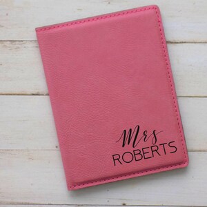 Personalized Passport Holder Travel Wallet for Women, Passport Cover Personalized Gift for her, Boarding Pass Holder, Faux Leather image 8