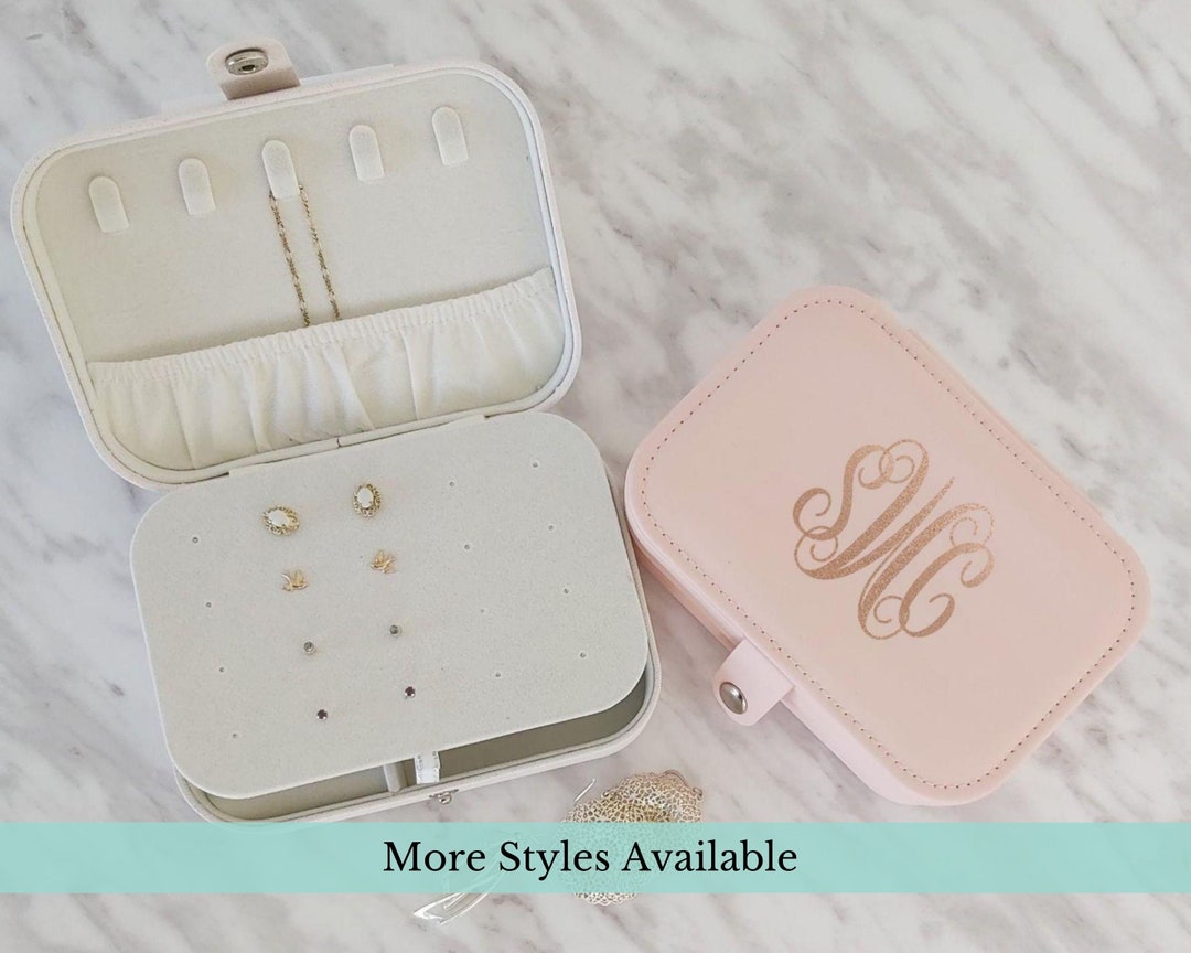 Monogram Jewelry Case Monogrammed Jewelry Box Personalized Etsy