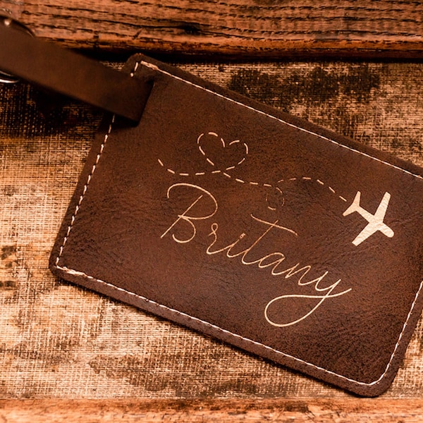 Custom Luggage Tag, Personalized luggage tag, Travel Lovers Personalized Gifts for Women, Leatherette Luggage Tags Personalized