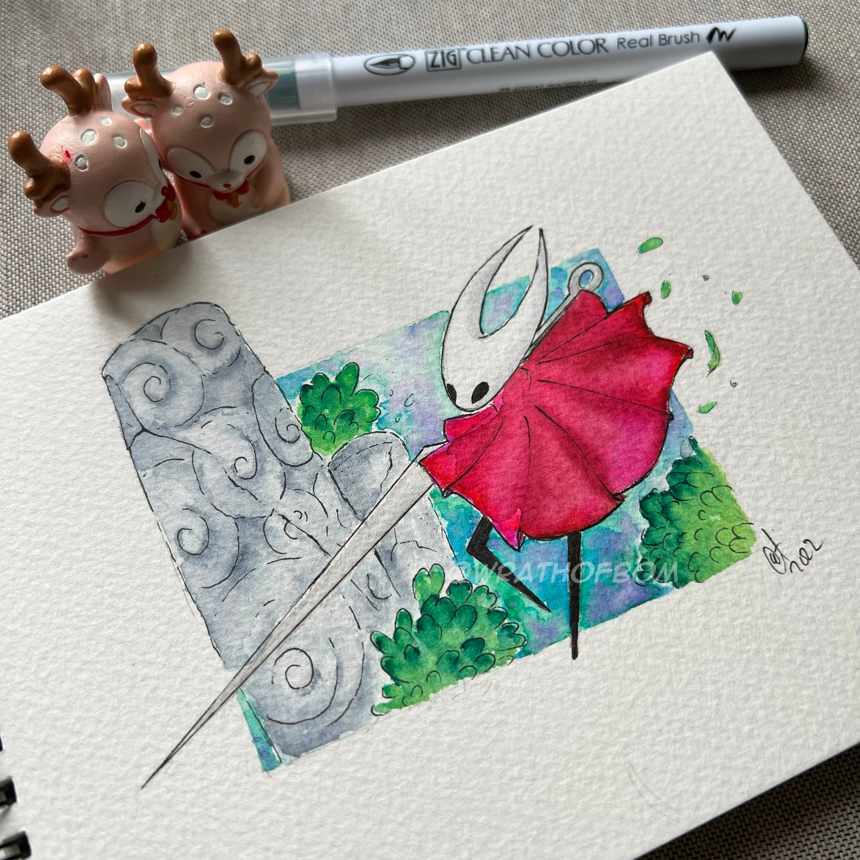 Hollow Knight Hornet Fan Art Watercolor Drawing - Etsy
