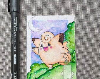 Clefairy Pokemon Fan Art Artist Trading Card