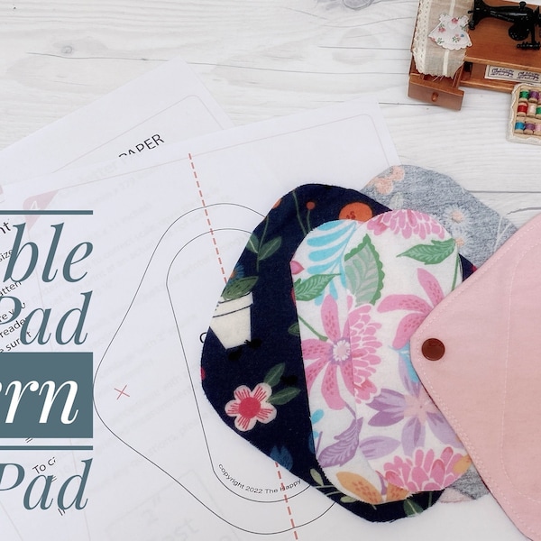 Printable Cloth Pad Sewing Pattern - PDF Sewing Pattern for Small Size Moon Pad, Pantiliner Pattern * Pattern Only, No Instructions!