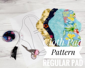 Printable Cloth Pad Sewing Pattern - PDF Sewing Pattern for Regular Size Moon Pad & Wingless Pad Pattern * Pattern Only, No Instructions!