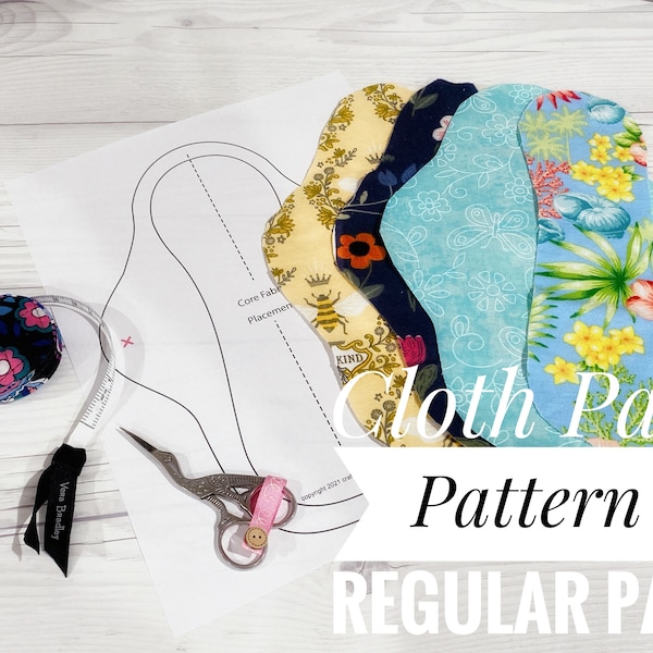 Printable Cloth Pad Sewing Pattern - PDF Sewing Pattern for Regular Size Moon Pad & Wingless Pad Pattern * Pattern Only, No Instructions!