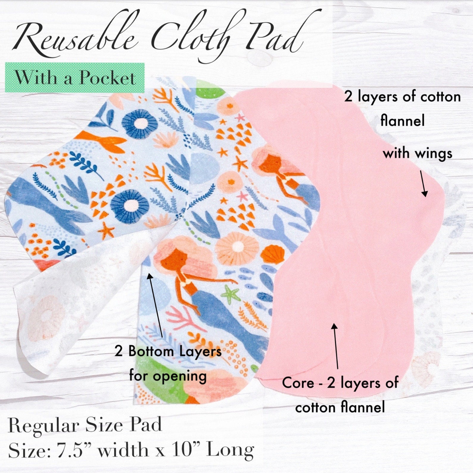 Cloth Pad With Liner Pocket PDF Pattern – Regular Size (digital ...