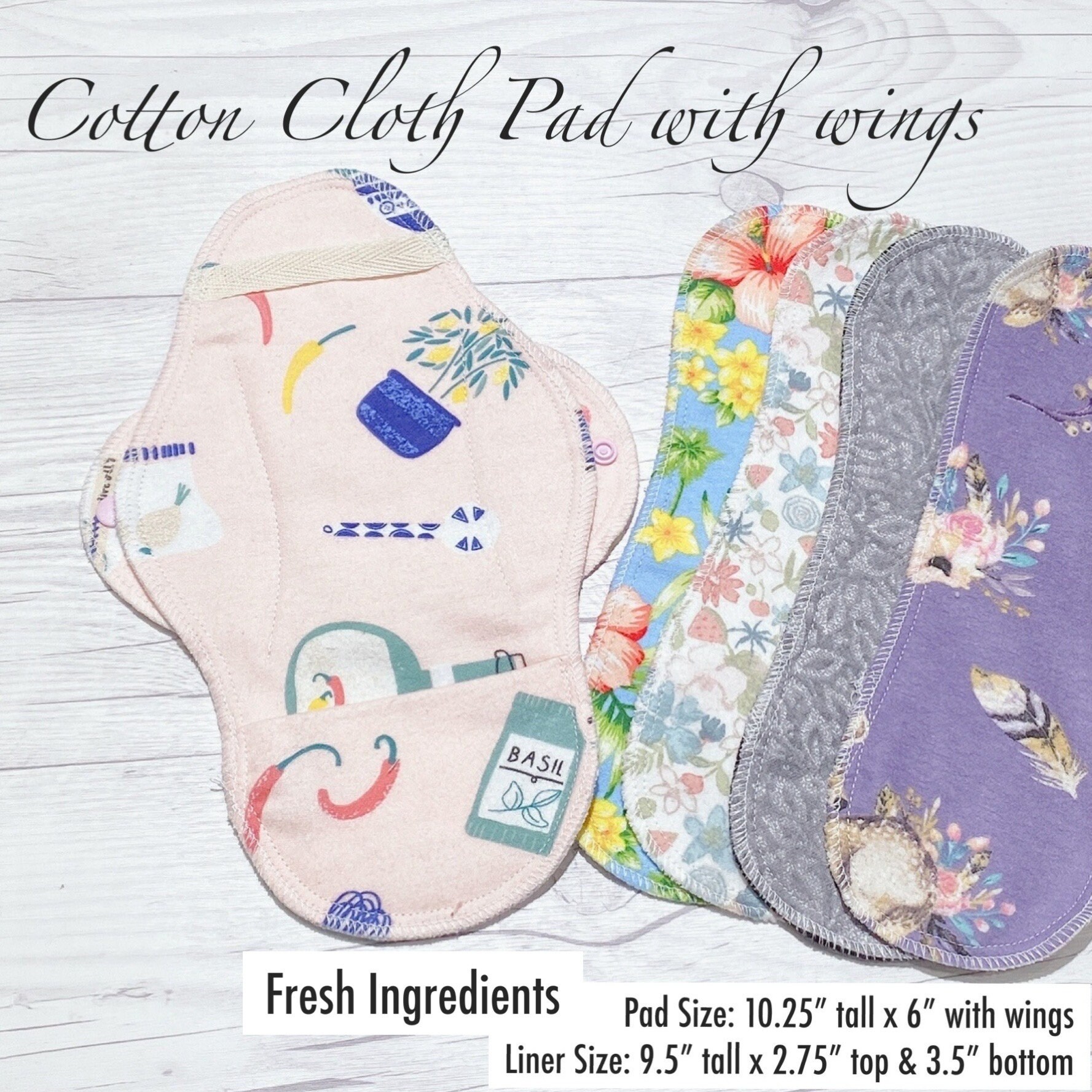 Reusable Cloth Pad With Wings Extra Wide Extra Thick Etsy UK