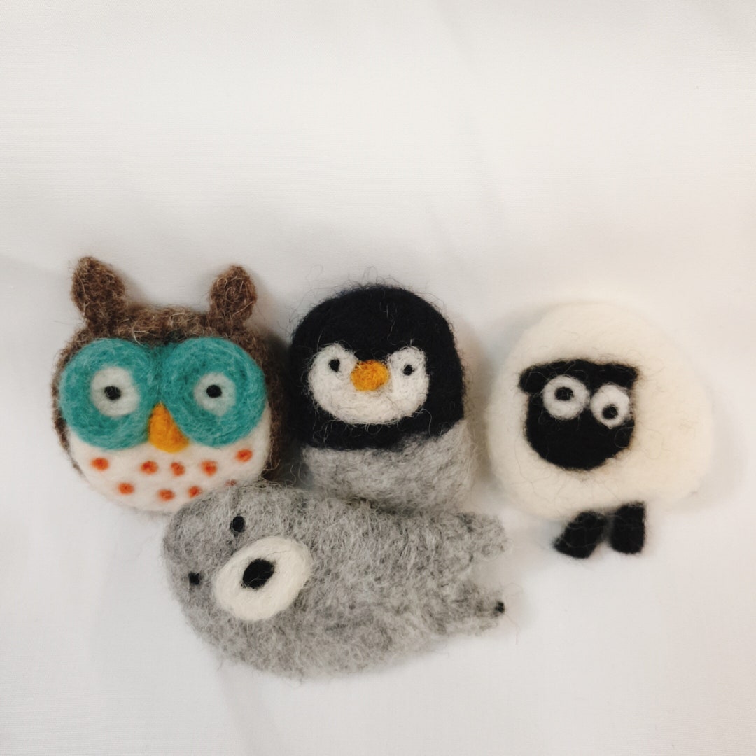 Wool Pin Needling Needle Felt Animal Pin Woolbuddy Handmade Felted Wool Pin, Animal Pin ...