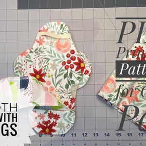 Printable Cloth Pad Sewing Pattern PDF Sewing Pattern for Pad with Wings, Strap, Pocket to add Liners for Extra Protection & Wingless Pad image 3