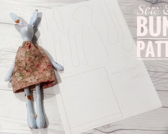 Tilda Easter Bunny Mini Sew & Cut Printed Sewing Pattern - Actual Sewing Pattern - Easy to make DIY Easter Bunny - Printed Pattern