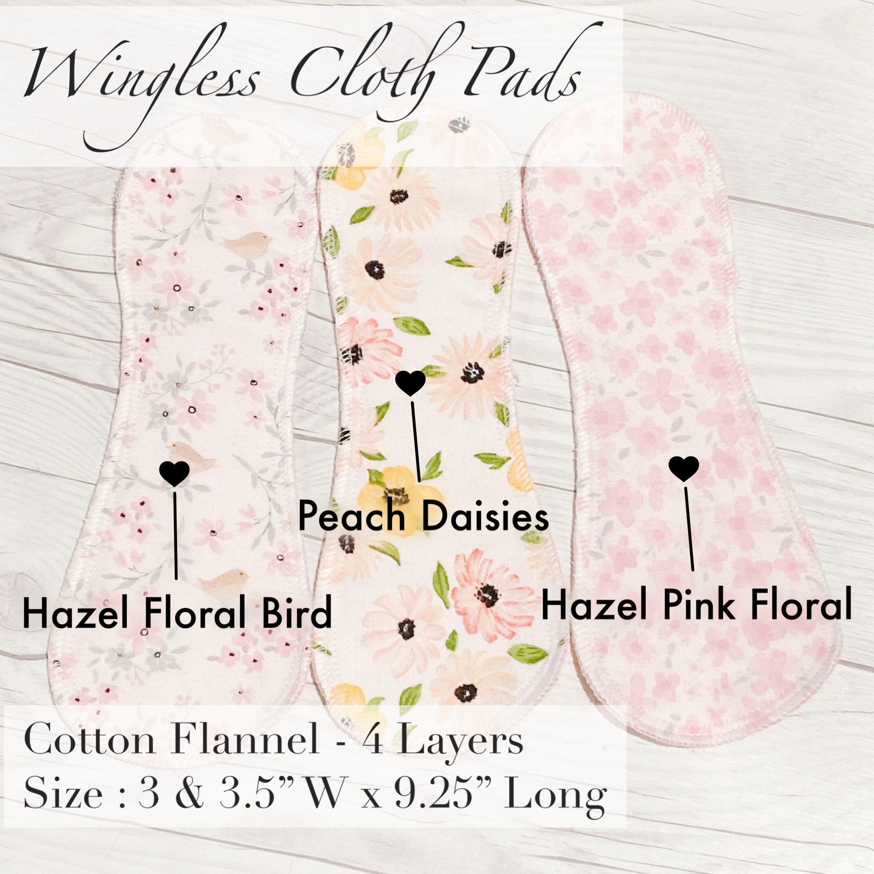 Wingless Pads Extra Thick Layers Reusable Cloth Pads 4 Ply Etsy