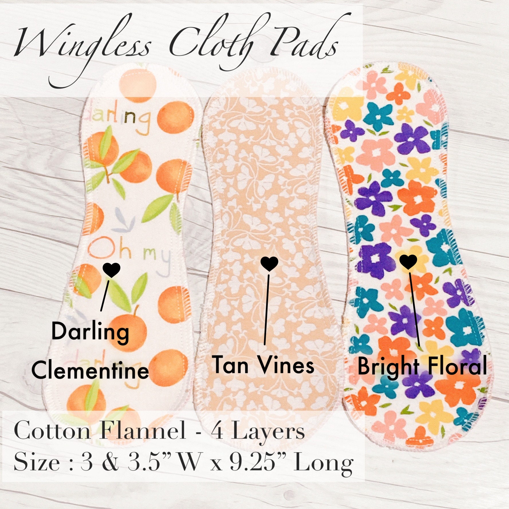 Wingless Pads Extra Thick Layers Reusable Cloth Pads 4 Ply Etsy