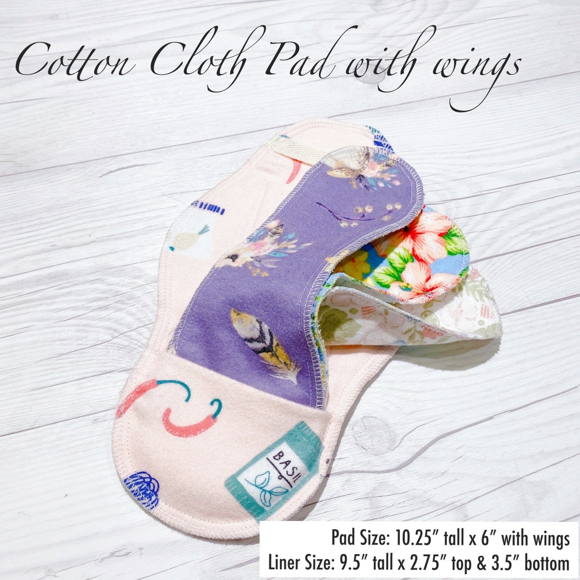 Reusable Cloth pad with wings Extra Wide Extra Thick Etsy