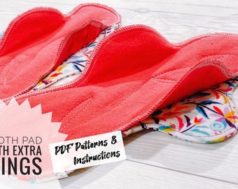 Cloth Pads with Wings PDF Pattern – DIY Reusable Menstrual Pads (8" Long)