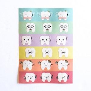 Dental School Tooth Planner Sticker - Lilac Paper - Cute Teeth Stickers Erin Condren