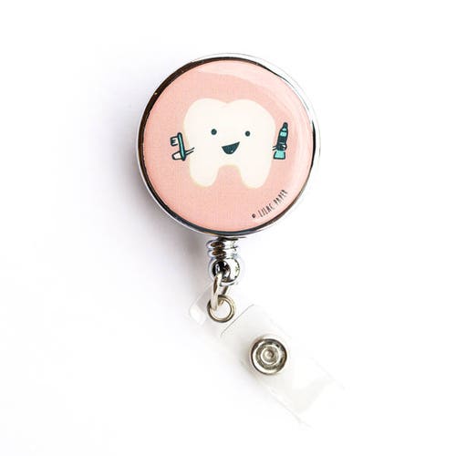 Hygiene Heidi Heavy Duty Badge Reel Lilac Paper Dental Tooth Etsy