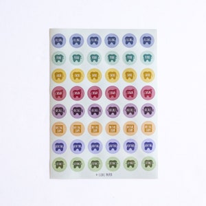 Dental Clinic School Tooth Planner Sticker - Lilac Paper - Cute Teeth Stickers Erin Condren