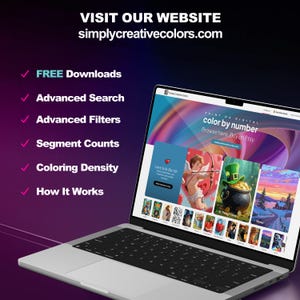 Visit our website, SimplyCreativeColors.com for Free Downloads, Advanced Search, Advanced Filters, Segment Counts, Coloring Density, How It Works & More.