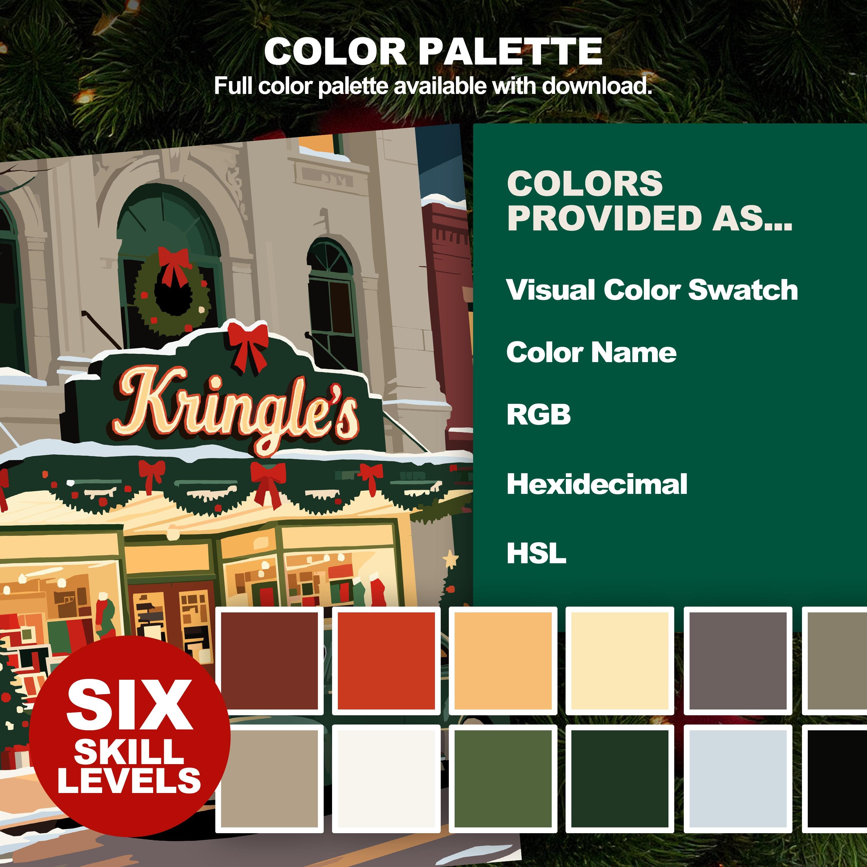 Color Department Department Store Retro Christmas Color by Number: Vintage Holiday ...
