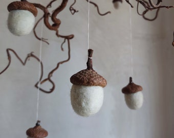 felted acorns set of 3