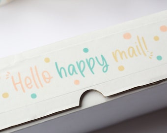 Eco Friendly Paper Packaging Tape Small Business Packaging Bio degradable Recyclable Happy Mail Gummed wrapping Self-adhesive small business