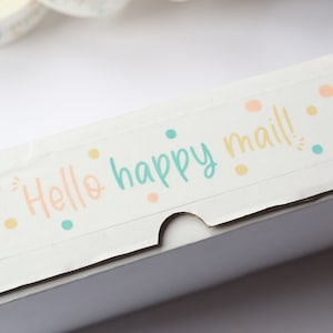 Nastro da imballaggio in carta ecologica Imballaggio per piccole imprese Biodegradabile Riciclabile Happy Mail Involucro gommato Autoadesivo per piccole imprese
