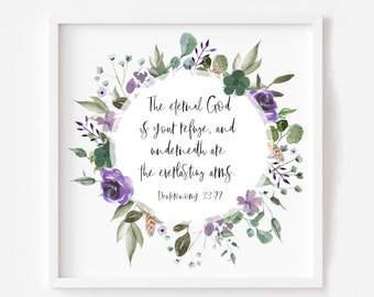 Christian Personalised Print Present pastors Wife Friend Sister Christmas Gift for wife Scripture floral watercolour Wall Frame Lavender
