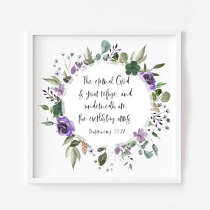 Christian Personalised Print Present pastors Wife Friend Sister Christmas Gift for wife Scripture floral watercolour Wall Frame Lavender