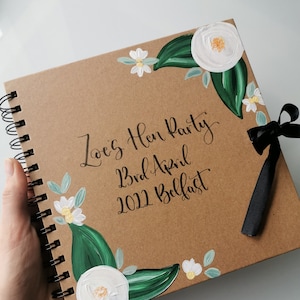 Libro degli ospiti per addio al nubilato / Album di ritagli / Sposa / Libro degli ospiti per matrimonio / Libro personalizzato / Libro floreale in carta kraft / Album di ritagli per compleanno / Addio al nubilato