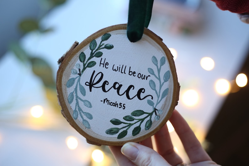 Christmas Tree Handpainted Floral Eco Friendly Bible Verse Christian