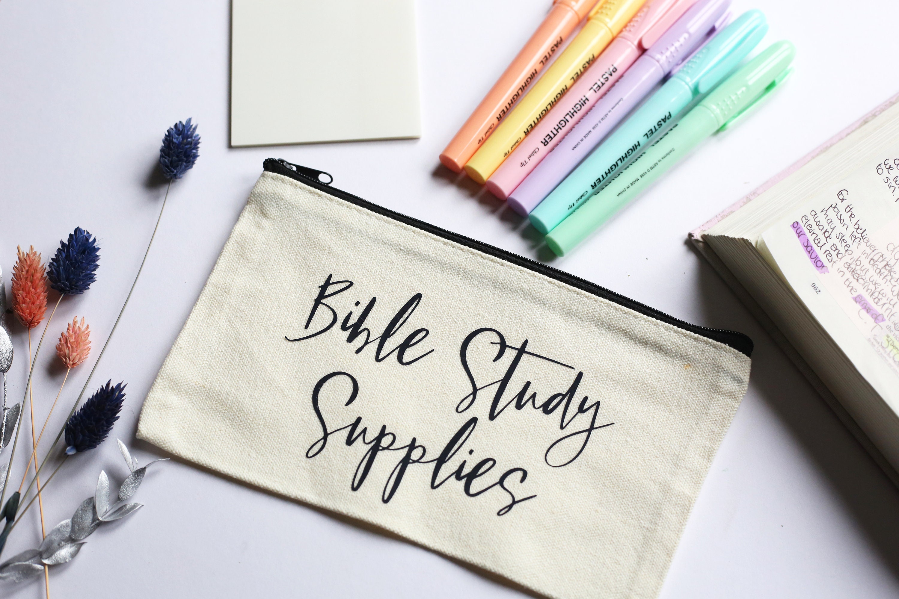 Christian Stocking Filler Secret Santa Bible Study Supplies Personalised  Pencil Case for Bible Journaling Personalised Present Gift for Her 