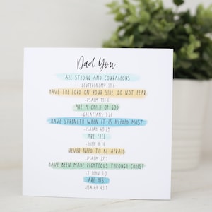 Tarjeta del Día de los Padres Cristianos / Promesas de Dios Versículo Bíblico Escritura Tarjeta del Día del Padre / Papá Papá / Tarjeta de Cumpleaños de Papá / Regalo del Día del Padre