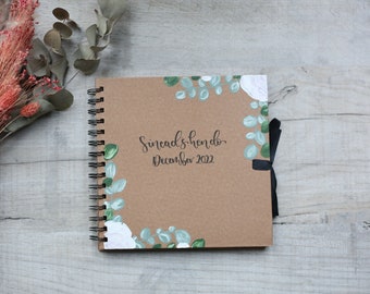 Hen Party Guestbook / Hen Party Scrapbook / Eucalyptus and white florals Wedding Guestbook / Personalised Scrapbook Baby Bridal Shower
