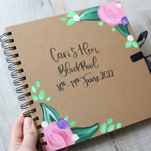 Hen Party Guestbook / Hen Party Scrapbook / Bride / Wedding Guestbook / Personalised/ Floral Kraft Book / Birthday Scrapbook / Bridal Shower