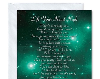 Lift Your Head High - Thinking of You Encouragement Poem Verse Greetings Card created by Clarabelle Cards