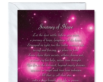 Journey of Hope - Thinking of You Encouragement Poem Verse Greetings Card created by Clarabelle Cards
