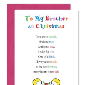 To My Brother at Christmas - Festliche Vers Grußkarte für Besonderen Bruder während der Weihnachtsferienzeit von Clarabelle Cards