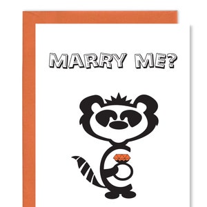 Marry Me - liefdevolle en humoristische wenskaart met grappig gedicht, gemaakt door Curious Cards