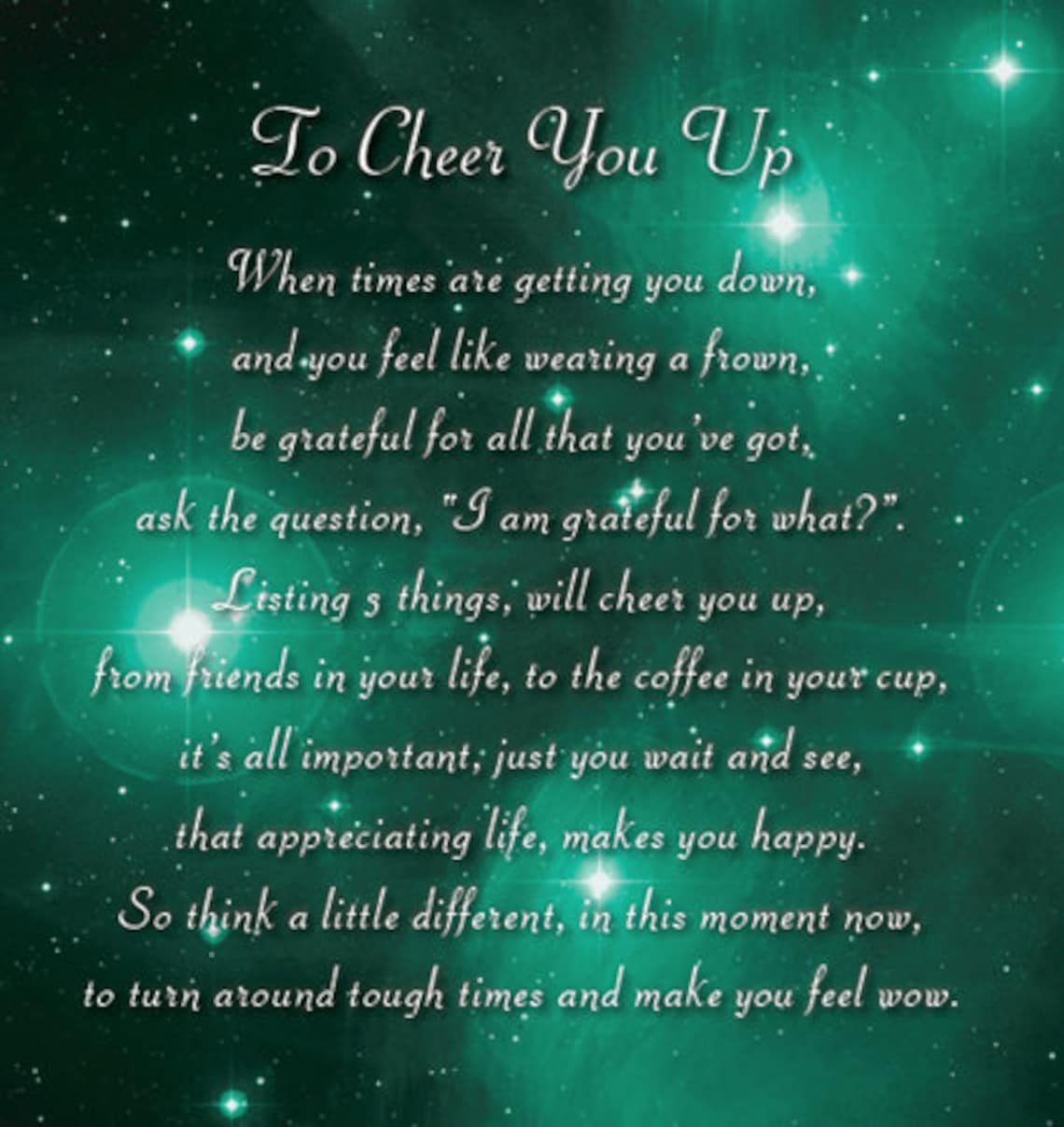 To Cheer You Up Thinking of You Encouragement Poem Verse Etsy