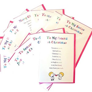 Lot de 12 cartes de Noël pour la famille et les amis - Cartes de Noël en couplet festif pour les amis et la famille pendant la période des fêtes de Noël