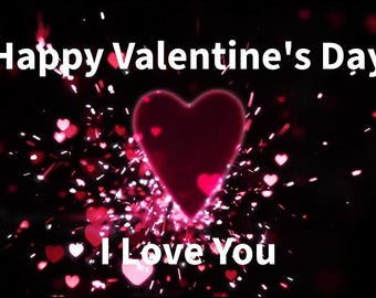 DIGITAL ECard  - Happy Valentine&#39;s Day - I Love You - Instant Download