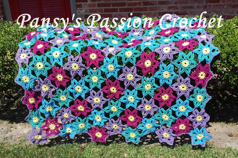Hand Crocheted Wildflower blanket